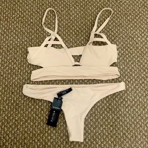 TAVIK reversible bikini top & bottom.  Size small. “Tapioca” color.